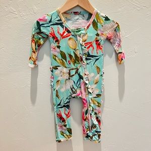 Posh Peanut 3-6mo Footless Zippered Ruffled Pajamas